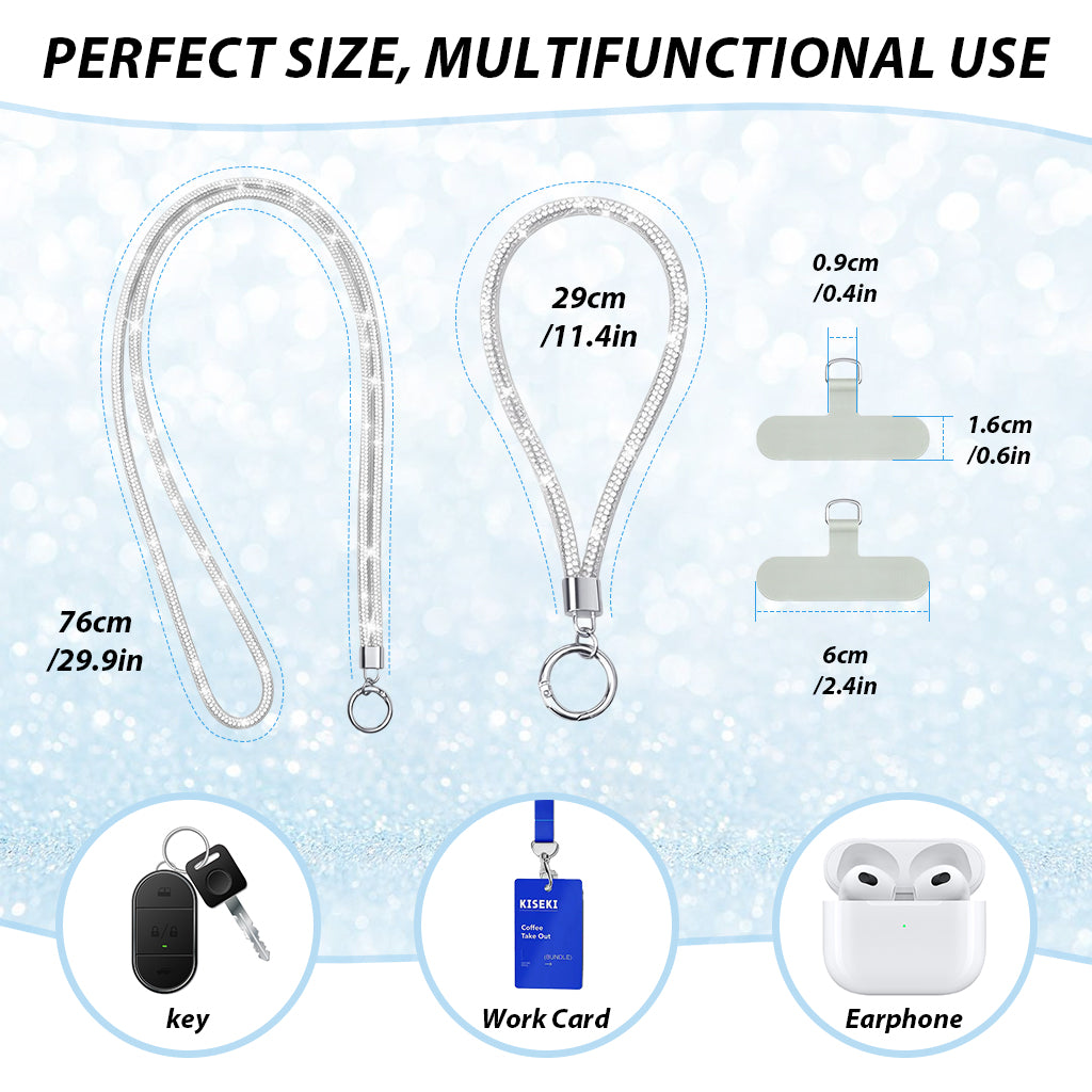 ZORBES® Phone Lanyard for Phone Case, Sparkling Cell Phone Wrist Strap for All Phone Case,Universal Phone Neck Strap and Wrist Strap