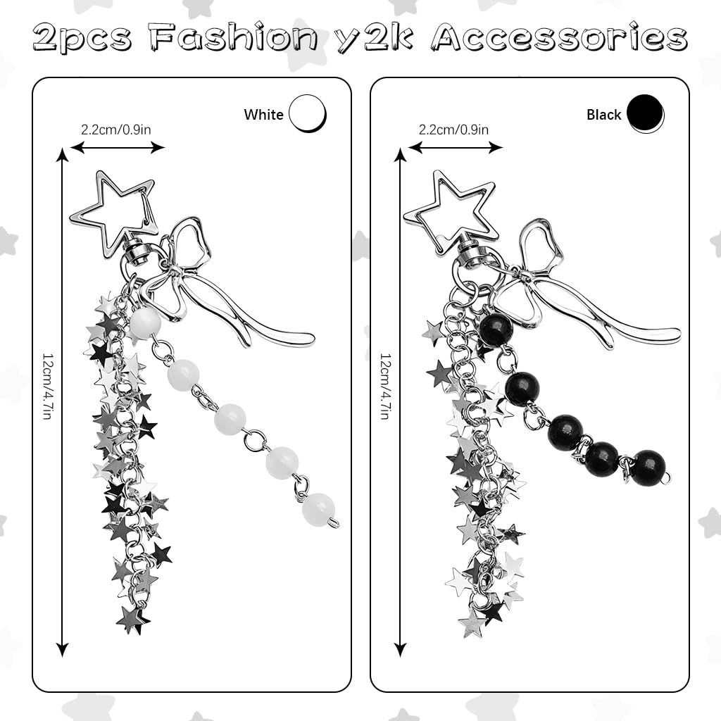 ZORBES® 2Pcs Cute Phone Charms for Girls, Crystal Four-Leaf Clover Mobile Charms for Women Phone Accessories for Girls, Aesthetic Charms Phone Chain Accessories for Phones, Keychains, Bags, Headphones