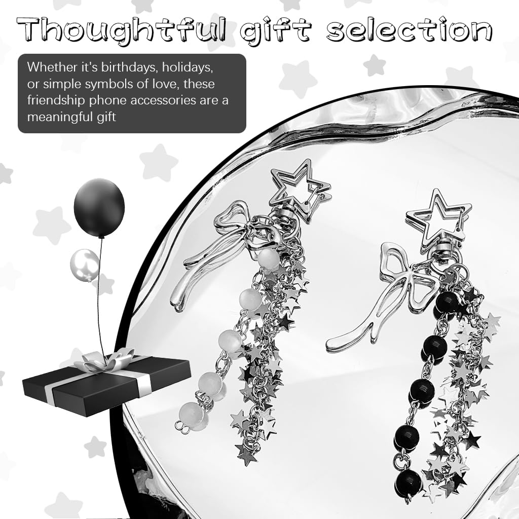 ZORBES® 2Pcs Cute Phone Charms for Girls, Crystal Four-Leaf Clover Mobile Charms for Women Phone Accessories for Girls, Aesthetic Charms Phone Chain Accessories for Phones, Keychains, Bags, Headphones