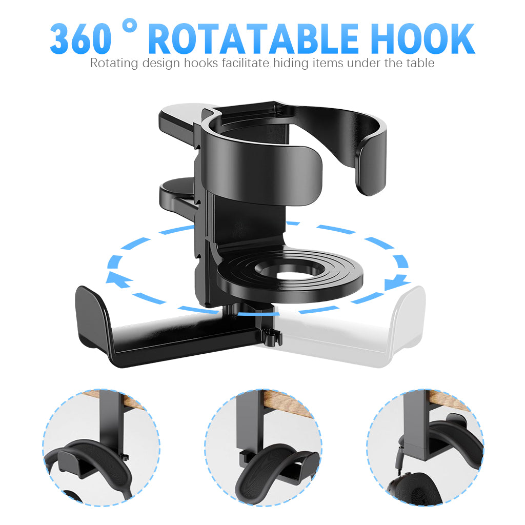 ZORBES® KDD 2 in 1 Headphone Hanger with Desk Cup Holder