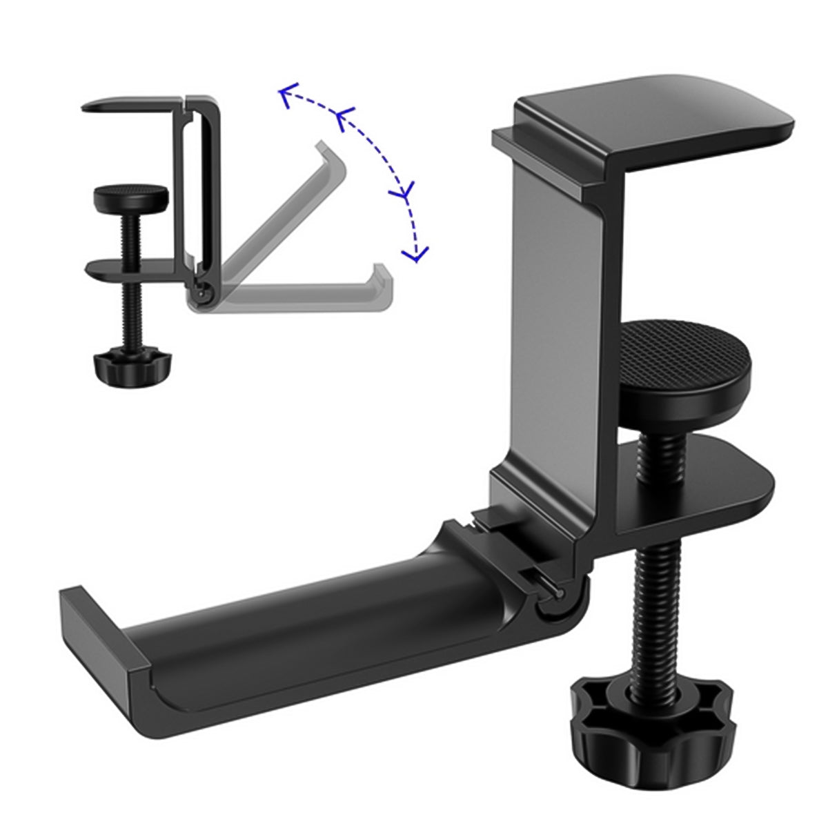 ZORBES® 1PCS Headphone Stand Hanger Holder, Foldable Aluminum Desk Headphone