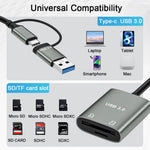 ZORBES® SD Card Reader, High-Speed USB 3.0 to Micro SD Card Adapter