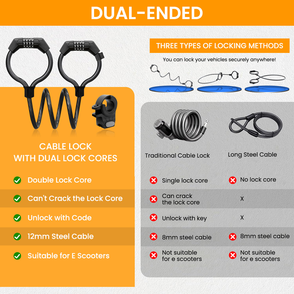 ZORBES® Scooter Lock, Bike Locks