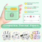 ZORBES® Portable Thermal Printer, Mini Stick Printer, Bluetooth Pocket Printer Compatible