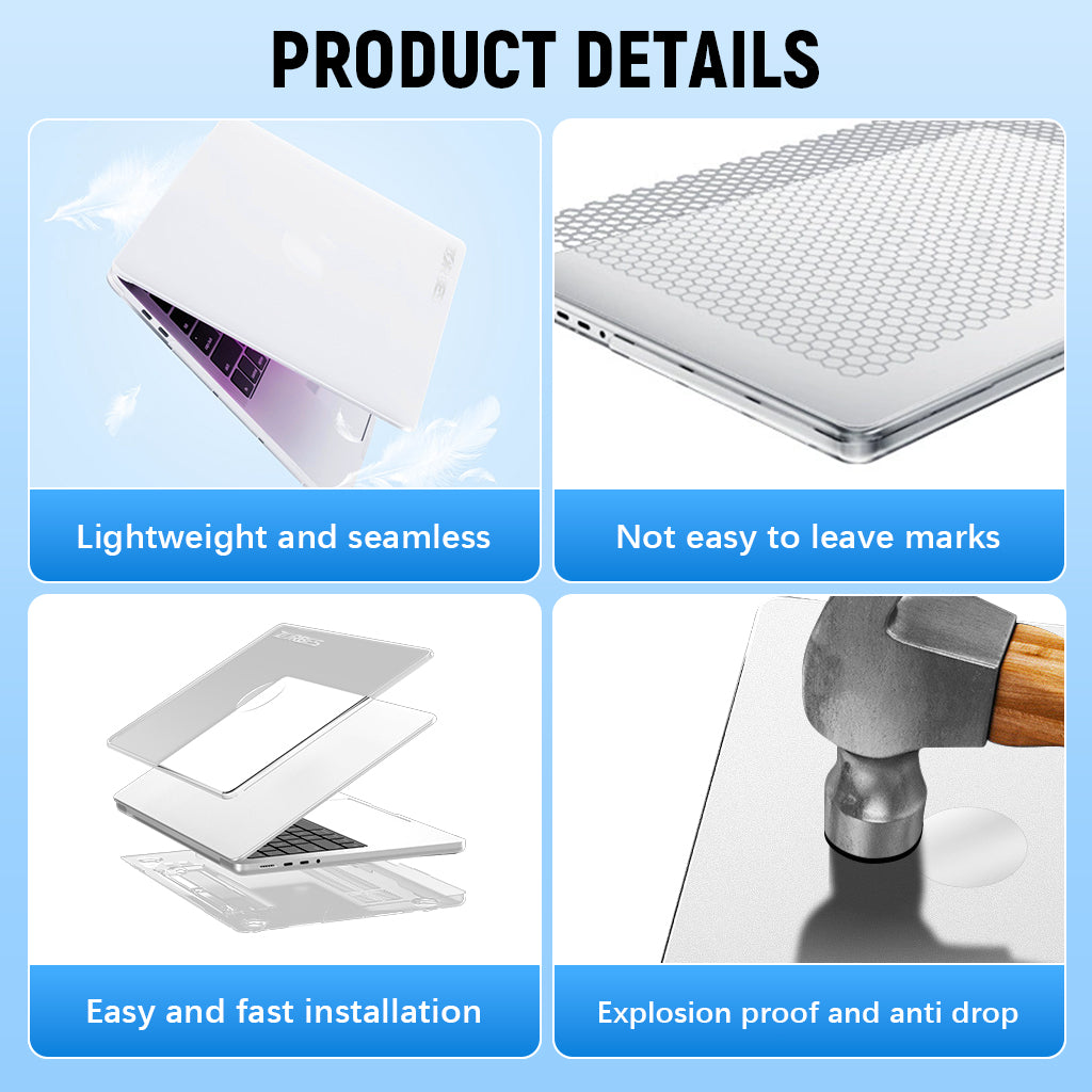 ZORBES® Laptop Case for MacBook Air 13.6 inch 4 in 1 Accessories Kit with Keyboard Cover, Lens Privacy Shield, USB C Adapter Sleek Transparent Laptop Case for MacBook Air 13.6 inch A3113 M3/ A2681 M2