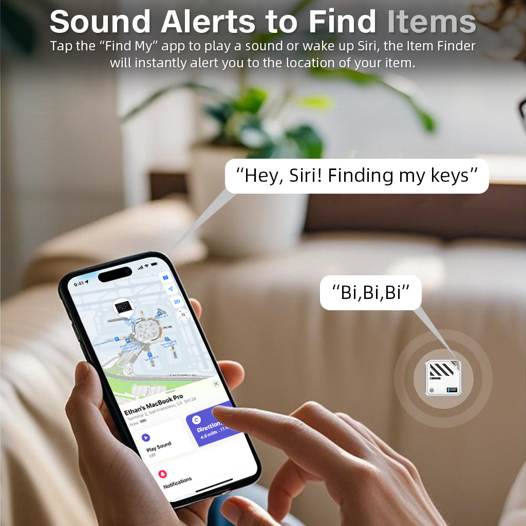 Verilux® Magnetic Item Finder with Loop Hole Smart Bluetooth Tracker Compatible with Find My App Key Finder Luggage Tracker Dog Tracker People Location Tracker for Kids, Elders