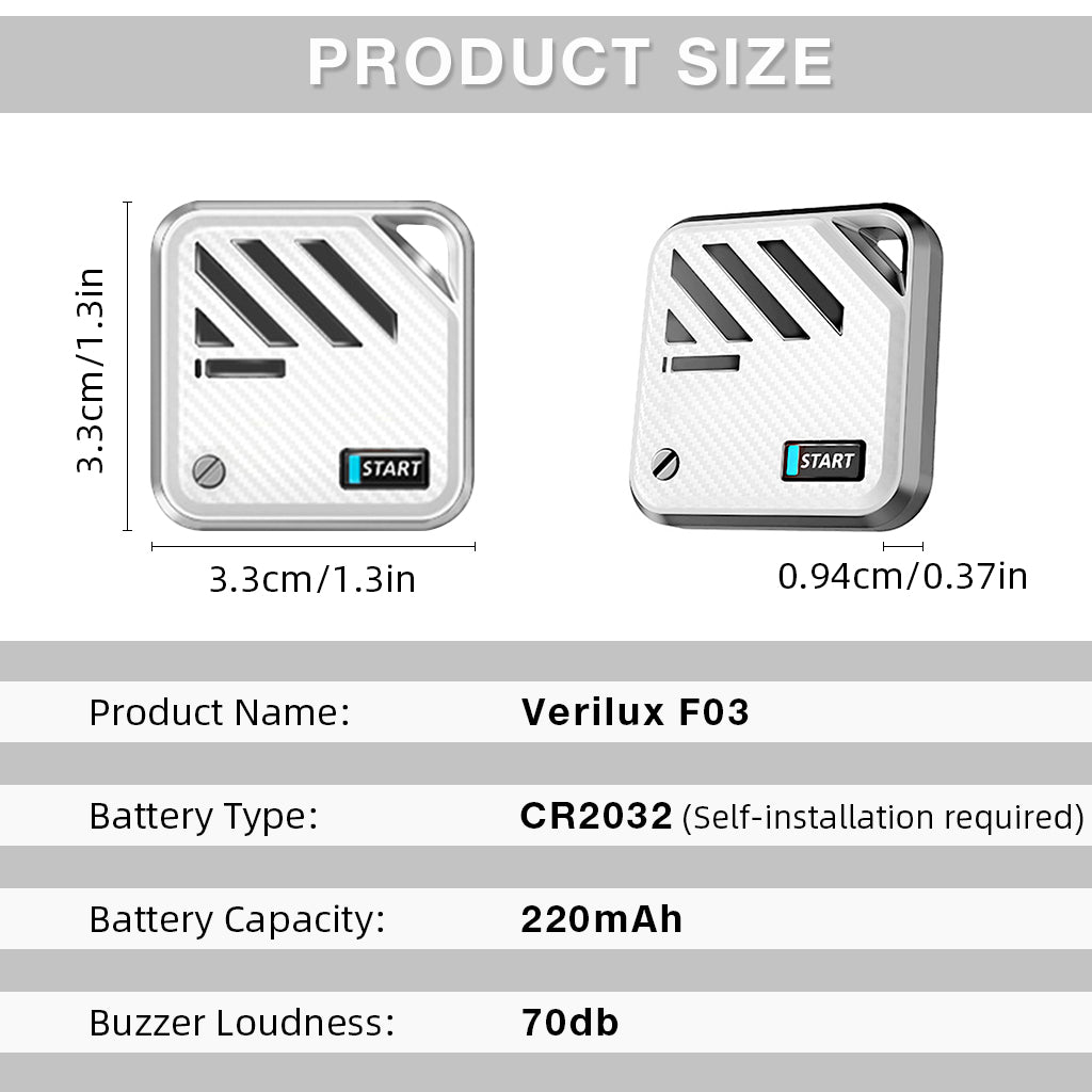 Verilux® Magnetic Item Finder with Loop Hole Smart Bluetooth Tracker Compatible with Find My App Key Finder Luggage Tracker Dog Tracker People Location Tracker for Kids, Elders