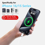 Verilux® 2Pcs Light-ning to USB C Adapter for iPhone 15/16 Alloy Metal Light-ning to USB C Adapter Light-ning Female to USB C Male Adapter Support Fast Charging & Data Transfer, Plug and Go