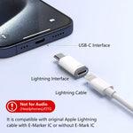 Verilux® 2Pcs Light-ning to USB C Adapter for iPhone 15/16 Alloy Metal Light-ning to USB C Adapter Light-ning Female to USB C Male Adapter Support Fast Charging & Data Transfer, Plug and Go