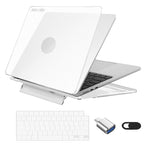 ZORBES® Laptop Case for MacBook Air 13.6 inch 4 in 1 Accessories Kit with Keyboard Cover, Lens Privacy Shield, USB C Adapter Sleek Transparent Laptop Case for MacBook Air 13.6 inch A3113 M3/ A2681 M2