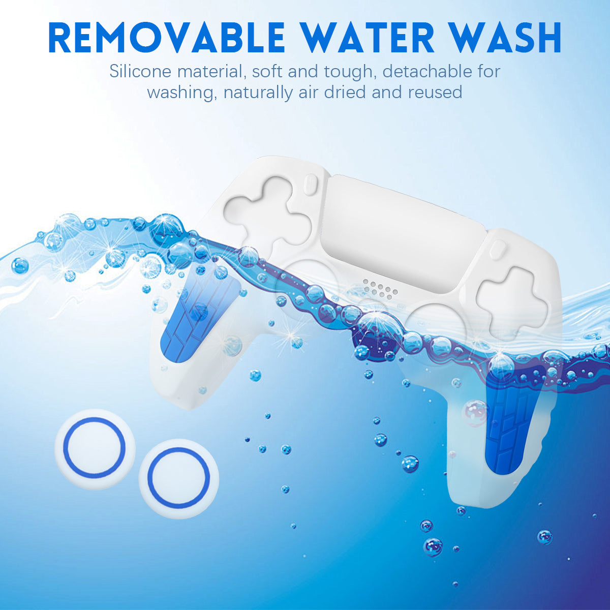 ZORBES® PS5 Controller Cover Case, Silicone Cover for PS5 Game Controller, Protective Cover for Dual Sense Controller with 2 Thumb Grip Caps & Touchpad Sticker