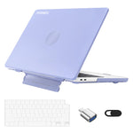 ZORBES® Laptop Case for MacBook Air 13.6 inch 4 in 1 Accessories Kit with Keyboard Cover, Lens Privacy Shield, USB C Adapter Purple Matte Laptop Case for MacBook Air 13.6 inch A3113 M3/ A2681 M2