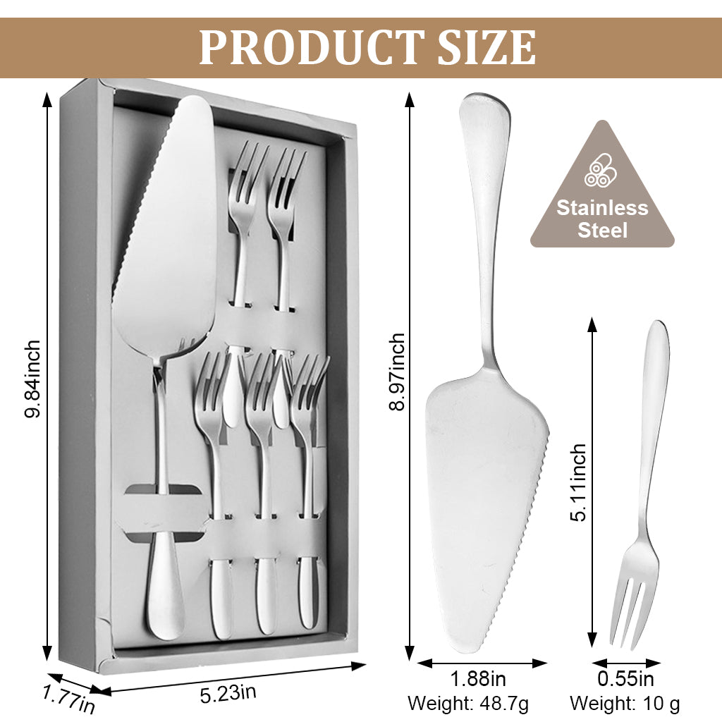 ZORBES® Juego de Cuchillos de Corte de Pastel de Acero Inoxidable, Set de Cuchillo para Pastel de Boda, Set de Acero Inoxidable para Servir Pastel de Boda Cumpleaños Fiestas y Eventos