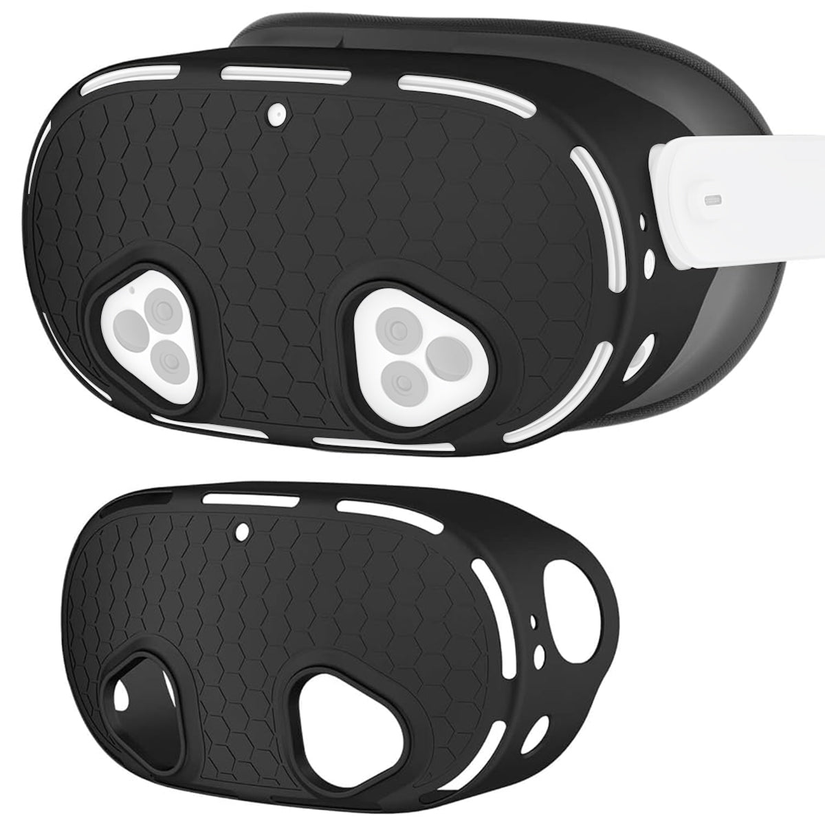 ZORBES® Skin Cover for Meta Quest 3S VR Headset Anti-Scratch Silicone Cover Anti-Slip Honeycomb Pattern Design Snug Fit Protective Cover VR Headset Accessories, Only Cover