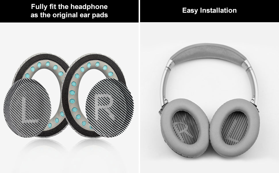 ZORBES® Replacement Ear Pads Cushions for QC35, Earpad for QC35, QC35II,Headphone Ear Pads for QuietComfort,2pcs, Breathable and Comfortable,with Disassembly Tool(Grey)