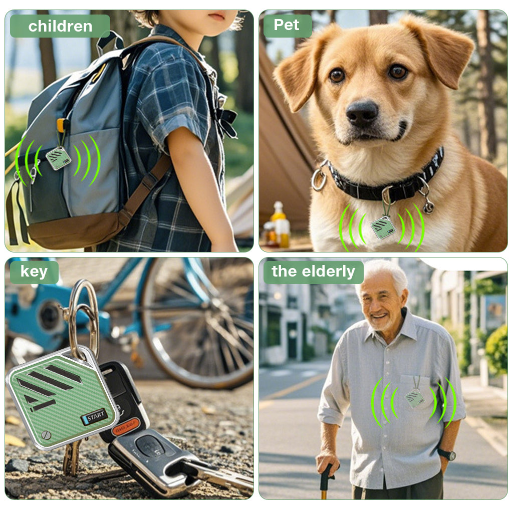 Verilux® Magnetic Item Finder with Loop Hole Bluetooth Tracker Compatible with"Find My" App Key Finder Luggage Tracker Dog Tracker People Location Tracker for Kids, Elders, No Battery Inside, Green