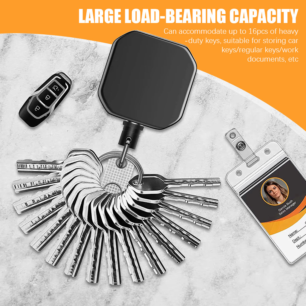 ZORBES® Heavy Duty Zinc Alloy Retractable Keychain