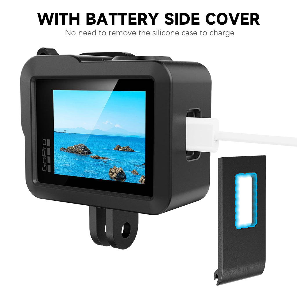 ZORBES® For GoPro Hero 4K Silicone Case Cover, Silicone Camera Shield & HD Tempered Glass Lens Screen Protectors for Gopro Hero 4K Camera ,Anti-scratch Silicone Case Covers Hero 4K Accessories Kit