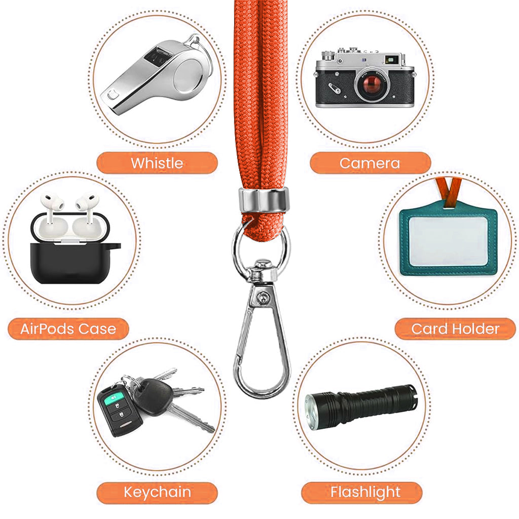 ZORBES® Phone Neck Strap and Wrist Strap Adjustable Nylon Phone Sling Strap with Attachment Insert Quick Release Phone Strap Phone Shoulder Strap Universal Phone Strap Lanyard, Orange