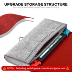 ZORBES® Compatible with Switch Felt Storage Bag with 5 Game Card Slots Carry Bag for Switch Game Console Anti-scratch Protective Travel Accessory Bag for Switch, Grey, 22.5x12x3.5cm