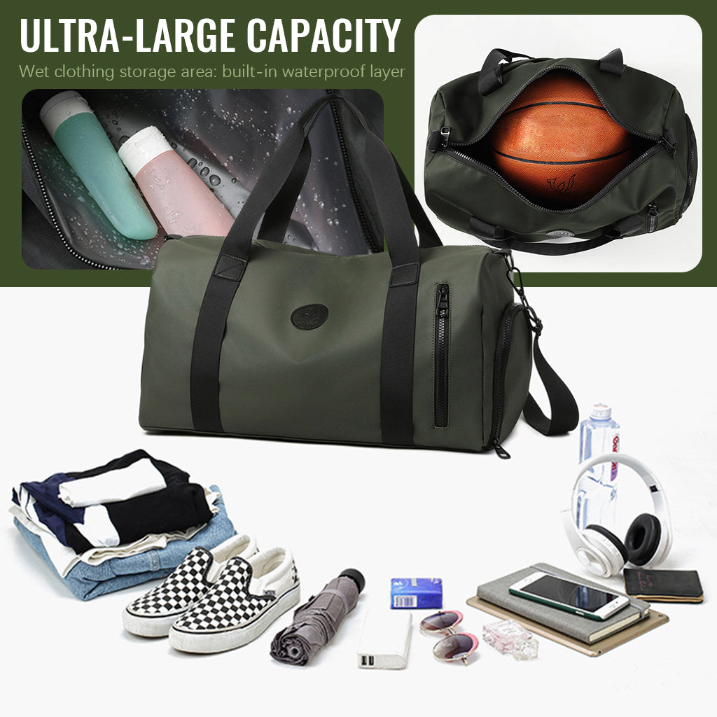 ZORBES® Bolsa de gimnasio para hombres y mujeres con compartimento para zapatos y artículos húmedos - Bolsa de lona para viajes, deportes, fitness y entrenamiento