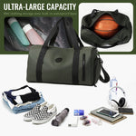 ZORBES® Bolsa de gimnasio para hombres y mujeres con compartimento para zapatos y artículos húmedos - Bolsa de lona para viajes, deportes, fitness y entrenamiento