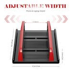 ZORBES® Desk Laptop Stand 3-16'' Mobile Device Organizer Rack Adjustable Spacing Phone/Tablet/Laptop StandAnti Slip Base Design Rugged ABS Desk Mobile Device Organzier for Home, Kitchen, Office