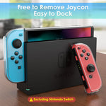 ZORBES® Case Compatible with Nintendo Switch with Protective Film, Transparent Protective Case for Nintendo Switch with Switch Protective Film and Thumb Sticks Caps, Shock Absorption and AntiScratch