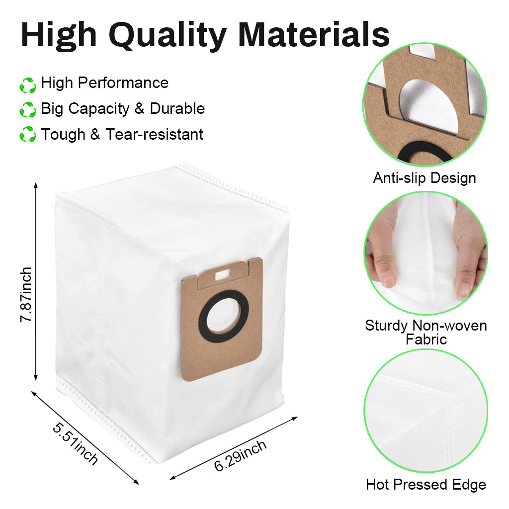 Verilux® 4Pcs Dustbins Replacement for Dreame D10s Plus Vacuum Cleaner Dust Bags Vacuuming Reuseable Dust Collection Bags for Hair, Dirt, and Debris