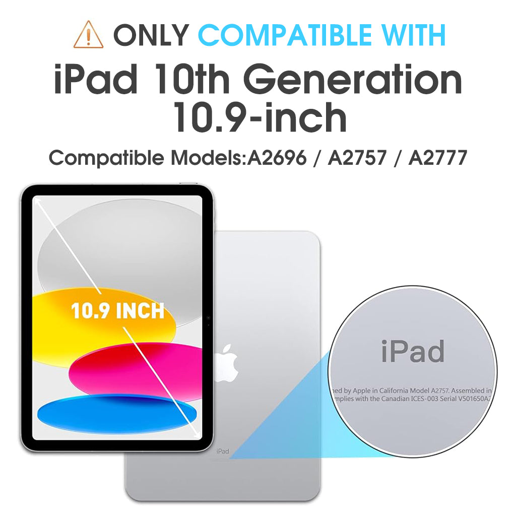 ZORBES® Cover Case for iPad 10th Gen Rugged Silicone Case Cover with Back Bracket & Hand Strap 360 Degree Rotatable Kickstand Bracket Design Protective Case for iPad 10th Gen