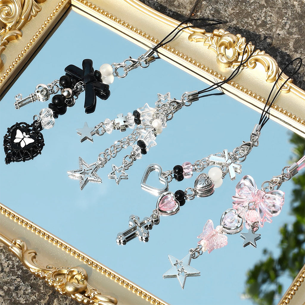 ZORBES® 4Pcs Cute Phone Charms for Girls, Bag Charms Mobile Charms Y2K Charms for Phone Case, Stylishly Sweet Mobile Phone Charms Phone Chain Mobile Accessories Phone Hanging Chain Gift for Girls