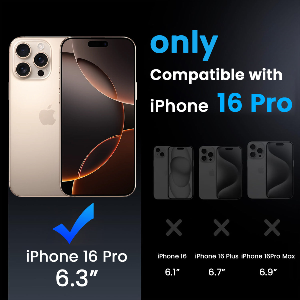 ZORBES® Phone Case for Phone 16 Pro Sleek White TPU Matte Phone Case with Lanyard 2 in 1 Magnetic Lens Protector Frame Design, Magnetic Phone Case for Mag Safe Support Wireless Charging