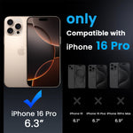 ZORBES® Phone Case for Phone 16 Pro Sleek White TPU Matte Phone Case with Lanyard 2 in 1 Magnetic Lens Protector Frame Design, Magnetic Phone Case for Mag Safe Support Wireless Charging