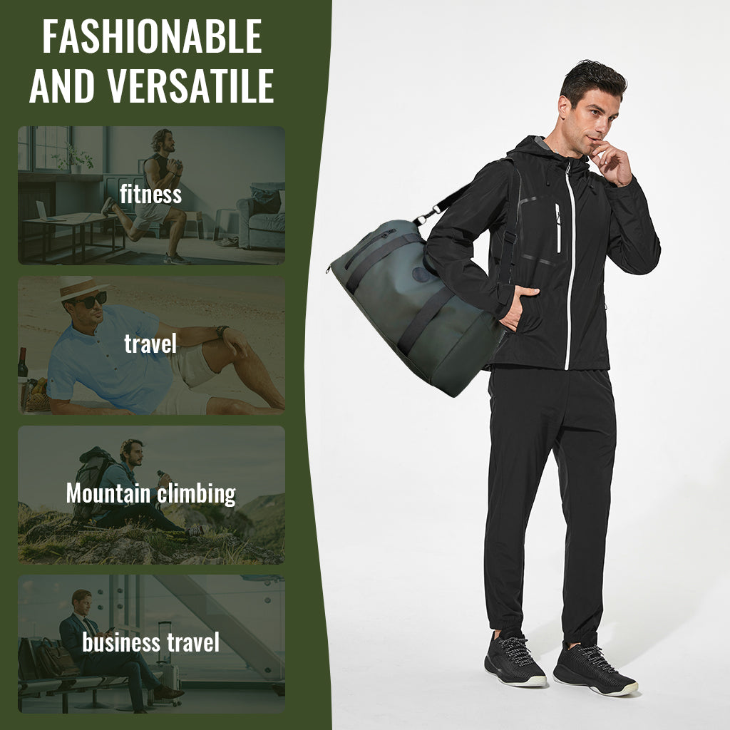 ZORBES® Bolsa de gimnasio para hombres y mujeres con compartimento para zapatos y artículos húmedos - Bolsa de lona para viajes, deportes, fitness y entrenamiento