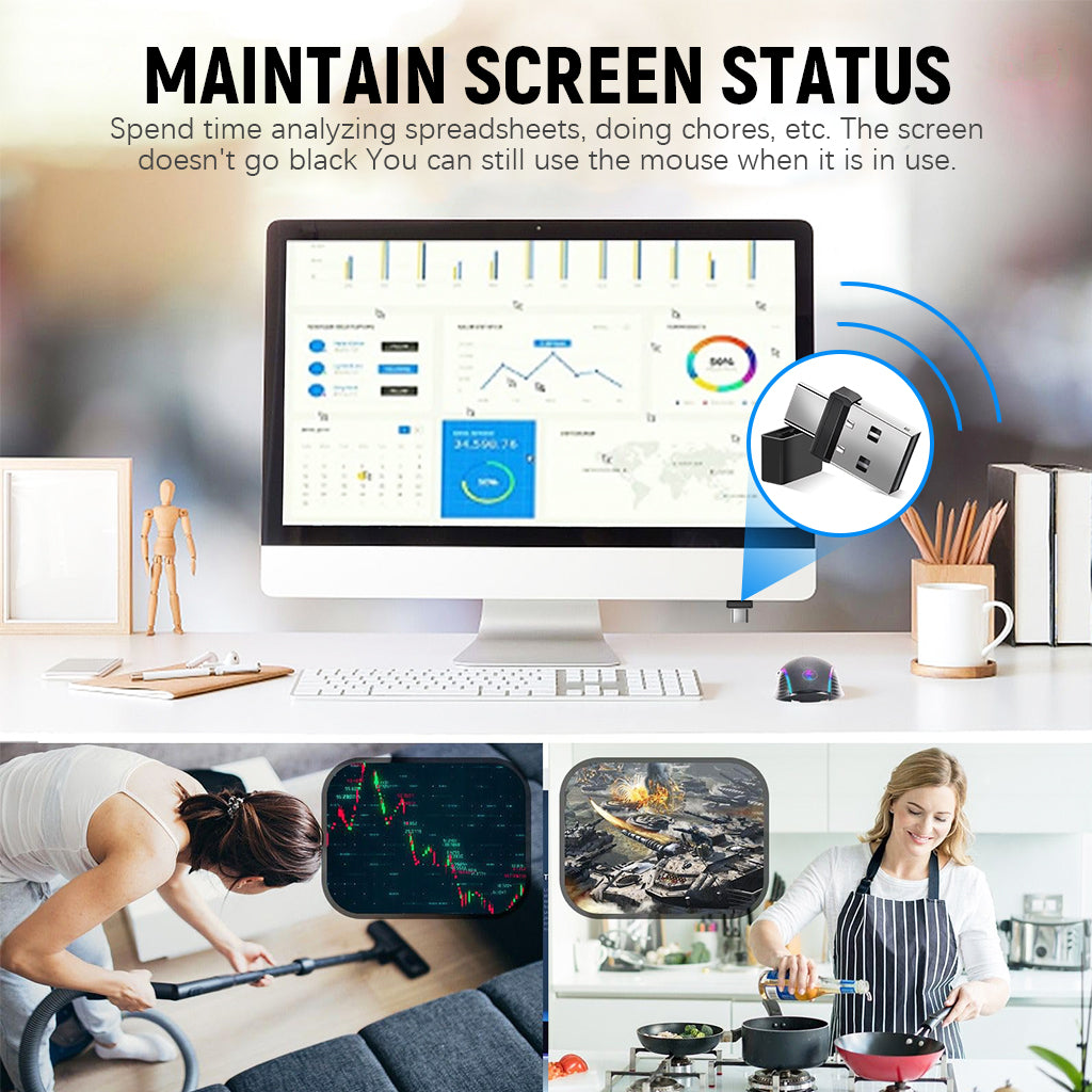 Verilux® Mouse Jiggler 2 in 1 USB A and USB C Undetectable Mouse Mover, Automatic Mouse Shaker Automatic Mouse Wiggler Device, Driver-Free Mouse Movement Simulator Keeps Computer/Laptop Awake