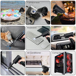 ZORBES® Electric Dust Blower, Wireless Air Duster Car Vacuum Cleaner, 2 in 1 Electric Air Blower with LCD Digital Display, 120W USB Cordless Air Blower with LED and Interchangeable Nozzles for Home, Computer