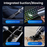 ZORBES® Electric Compressed Air Duster, 16000PA USB Rechargeable Handheld Cordless Air Duster, 120W 36000RPM Wireless Vacuum Cleaner, 2 IN 1 Keyboard Vacuum Cleaner Air Blower Dust Cleaner with Multi Nozzles