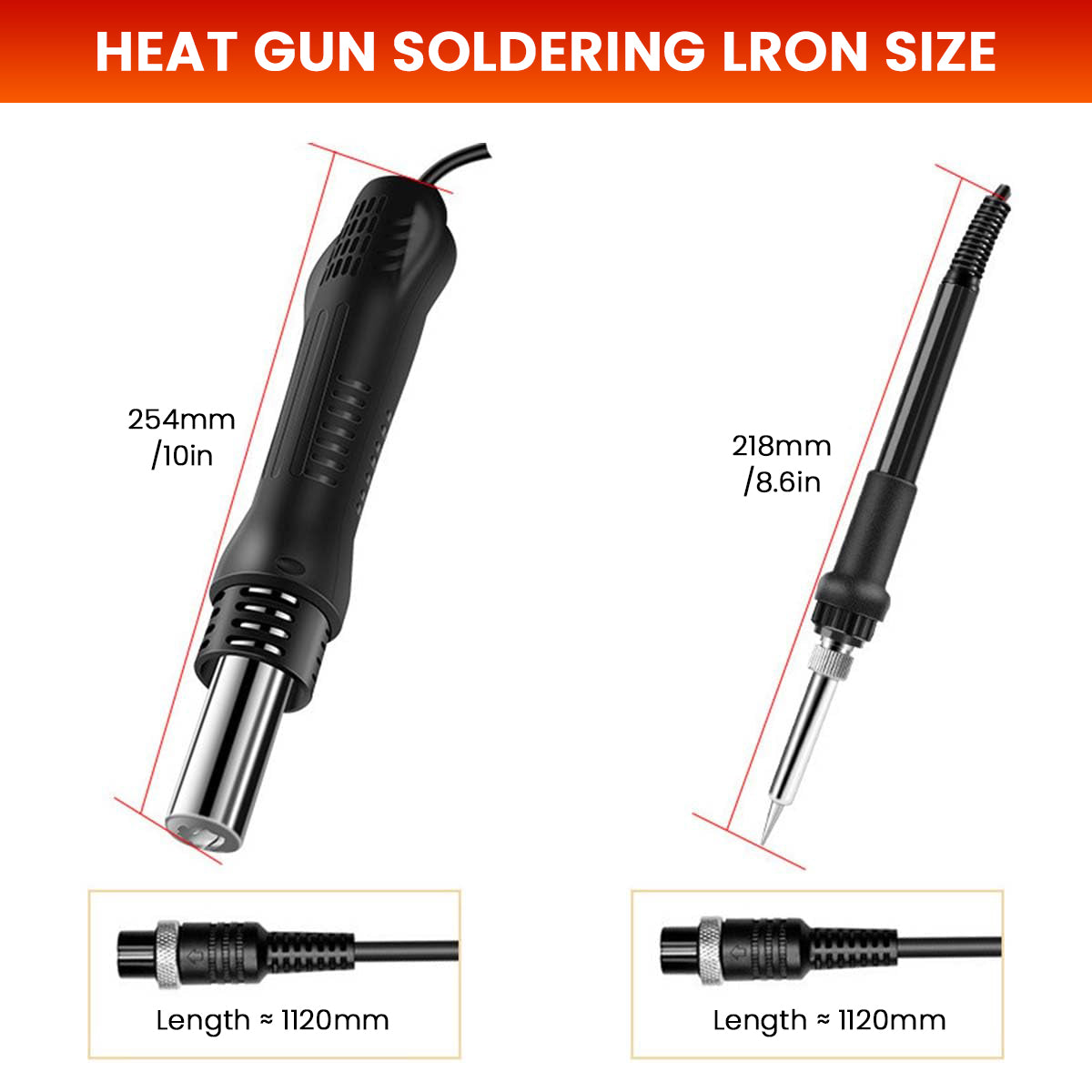 ZORBES® 2 in 1 Hot Wind Gun Solder Iron SMD Rework Soldering StationKit 700W/220V Tabletop Hot Wind Gun Tin Solder Iron Working Station Adjustable Soldering Station with LCD Digital Display