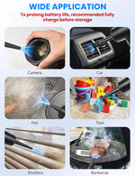 Verilux® Electric Air Duster 2 In 1 Air Blower Air Pump with 5 Nozzles, 3-speed Air Duster with LED Light USB Cordless Handheld Compressed Air Blower for Car Dusting, Keyboard Maintenance