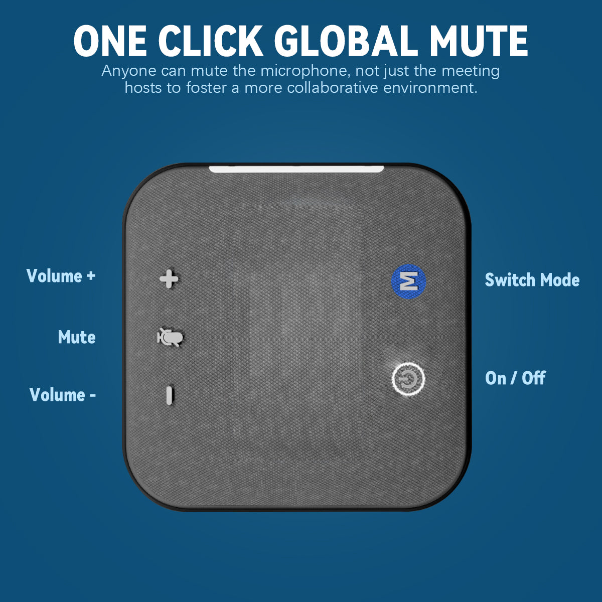 Verilux® USB Conference Speaker Noise Reduction Speakerphone with Mute Button, 360° Voice Pickup, Meeting Speakerphone Conference Mic and Speaker, Adjustable Volume, USB Plug and Go