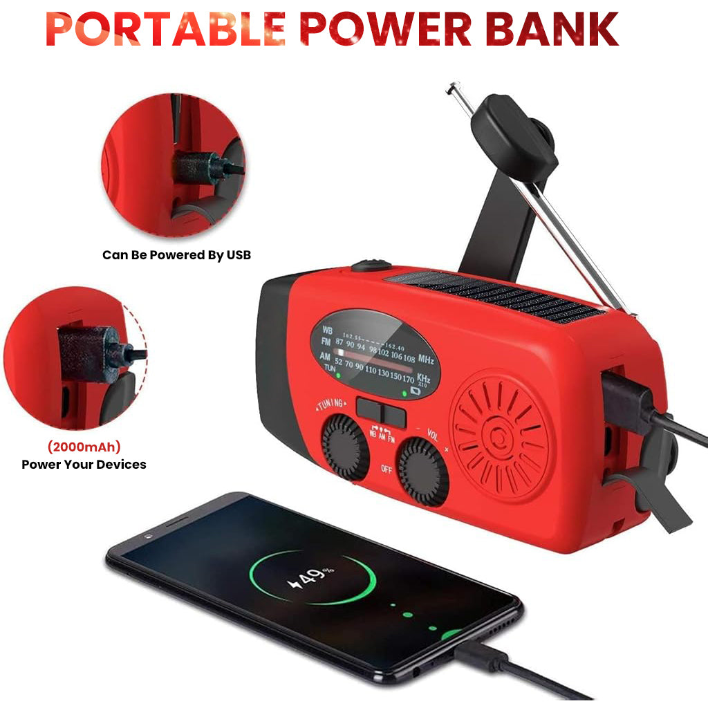 ZORBES® Solar Emergency Hand Crank Weather Radio,