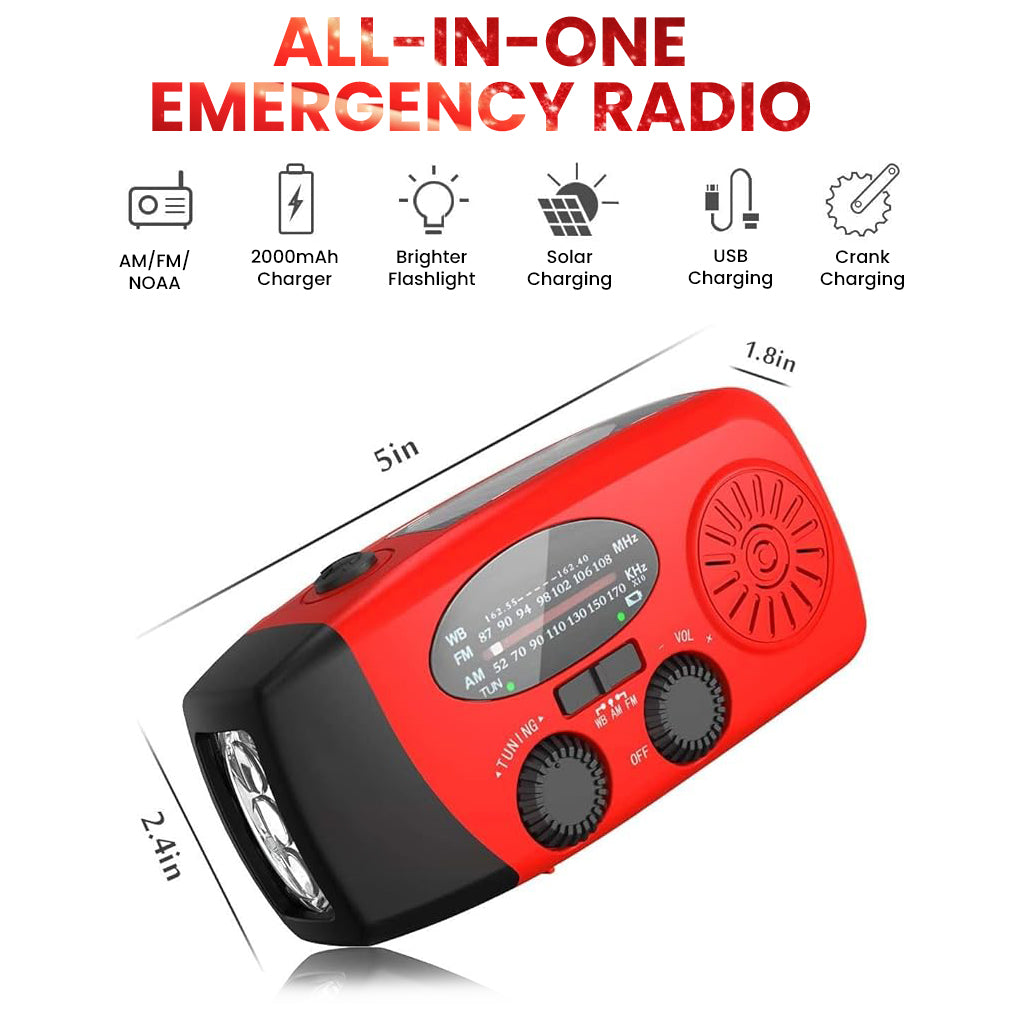 ZORBES® Solar Emergency Hand Crank Weather Radio,