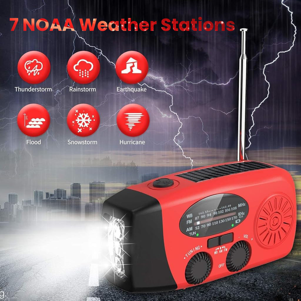 ZORBES® Solar Emergency Hand Crank Weather Radio,