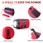 ZORBES® Solar Emergency Hand Crank Weather Radio,