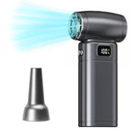 ZORBES® Turbo Jet Blower 130000RPM USB Charging Turbo Blower Machine 6000mAh Battery USB Charging for Car Duster Air Duster with Emergency Light LED Display Turbo Jet Fan for Hiking Camping