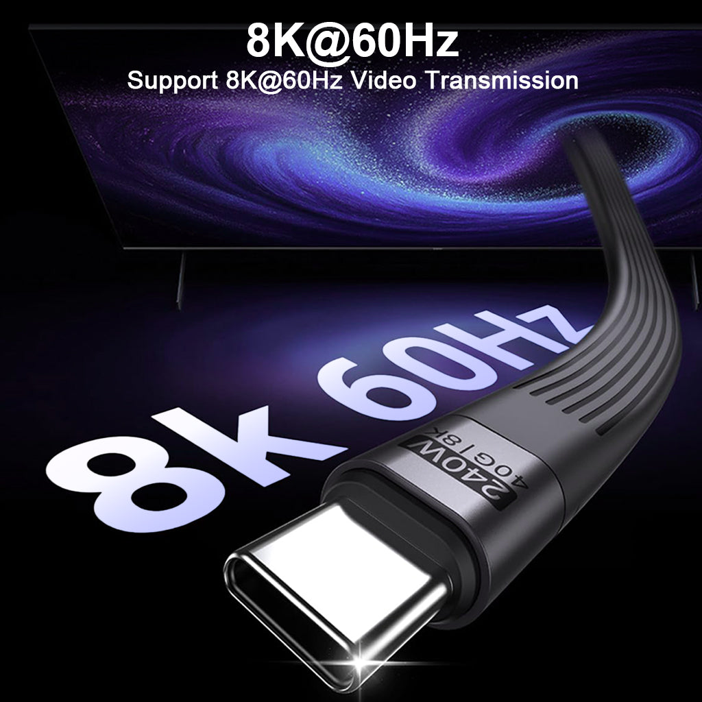 Verilux® Short USB C Cable PD 240W/USB 4.0 C Short Cable/40Gbps Data Transfer