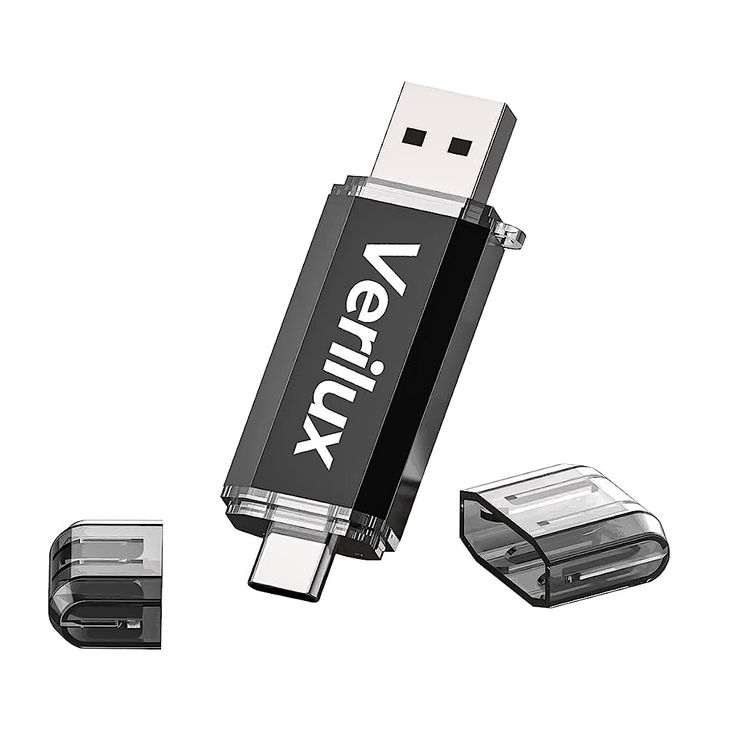 Pendrive 64GB Flash Drive 2 in 1 with USB A 3.0 (Black)