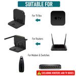 ZORBES® Set Top Box Stand Wall Mount Router Stand for TV Setup Box/Modems/Network Switches/Routers, WiFi Stand Wall Mounted with Moving Panel, for Apple TV/Mac Mini, Sky Q Mini