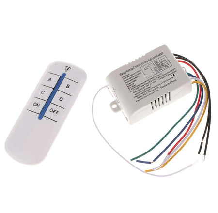 Wireless 4 Way ON/Off Switch Module Receiver+Controller, 220V