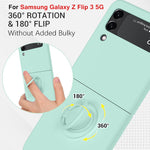 ZORBES® Phone Case for Samsung Galaxy Z Flip 3 5G, 6.7'' Phone Case with Built in Metal Phone Grip TPU Phone Case Anti Scratch Phone Cover for Galaxy Z Flip 3, Green